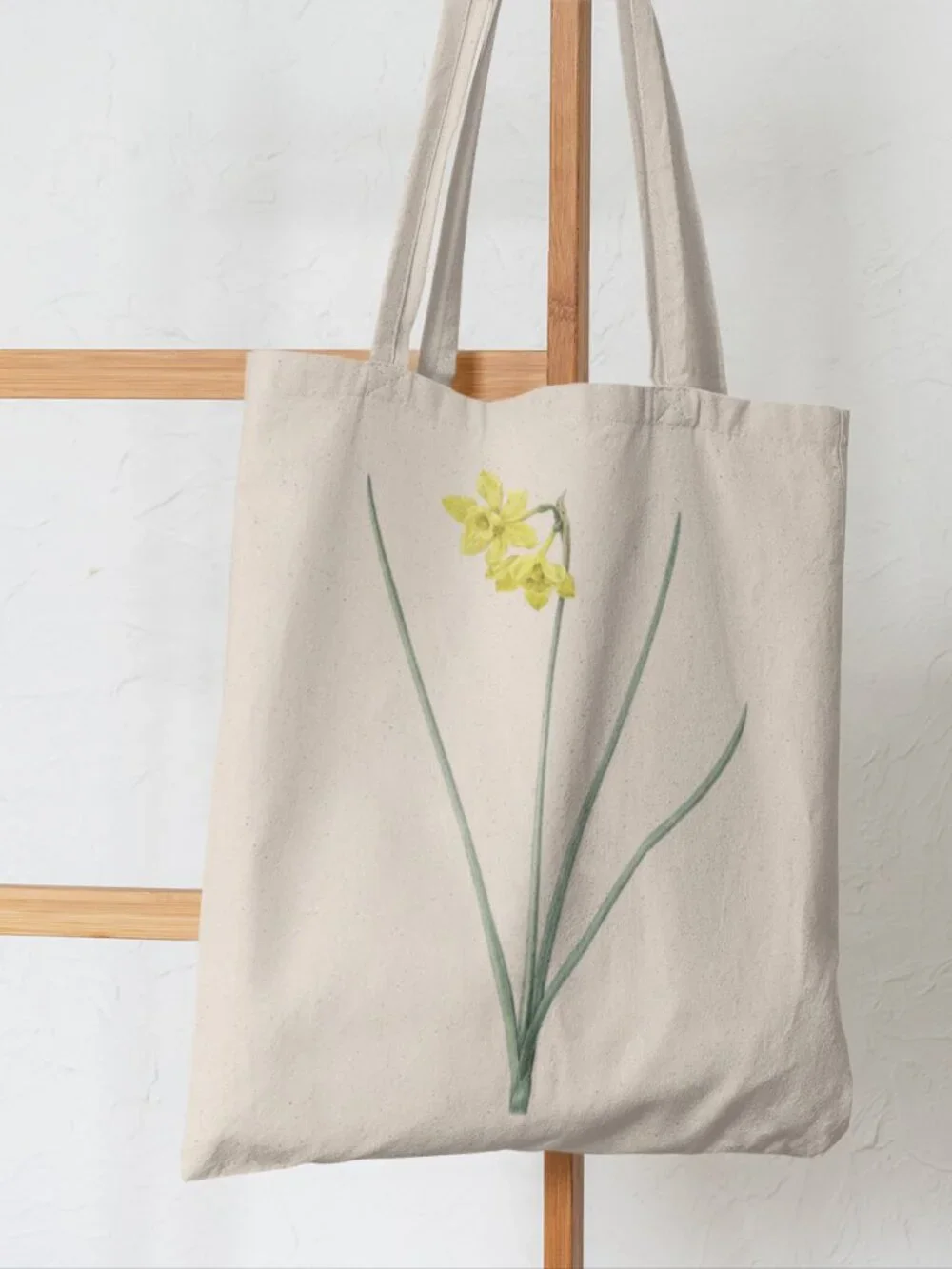 Sweet Narcissus Vintage Floral Print Graphic Canvas Tote Bag